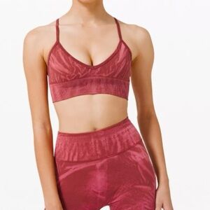 Lululemon Ebb to Street Bra in Red Tie Dye